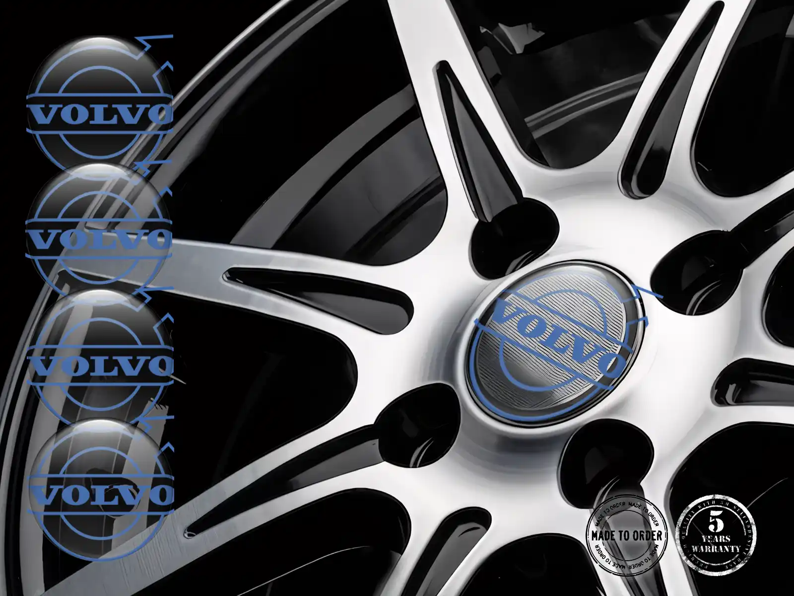 Volvo Calcomanía de Aro Estilo Edición de Cúpula Premium